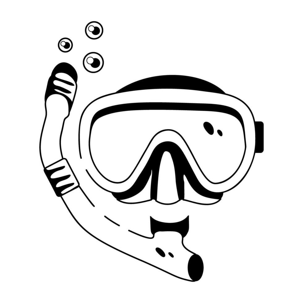 maschera subacquea alla moda vettore