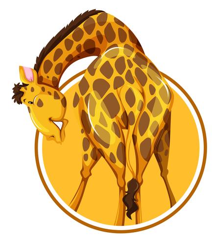 Una giraffa sul modello di adesivo vettore