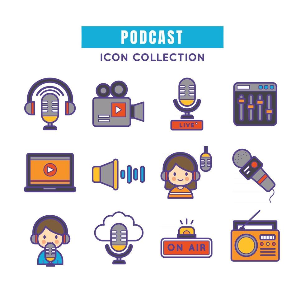 podcast di apparecchiature audio vettore