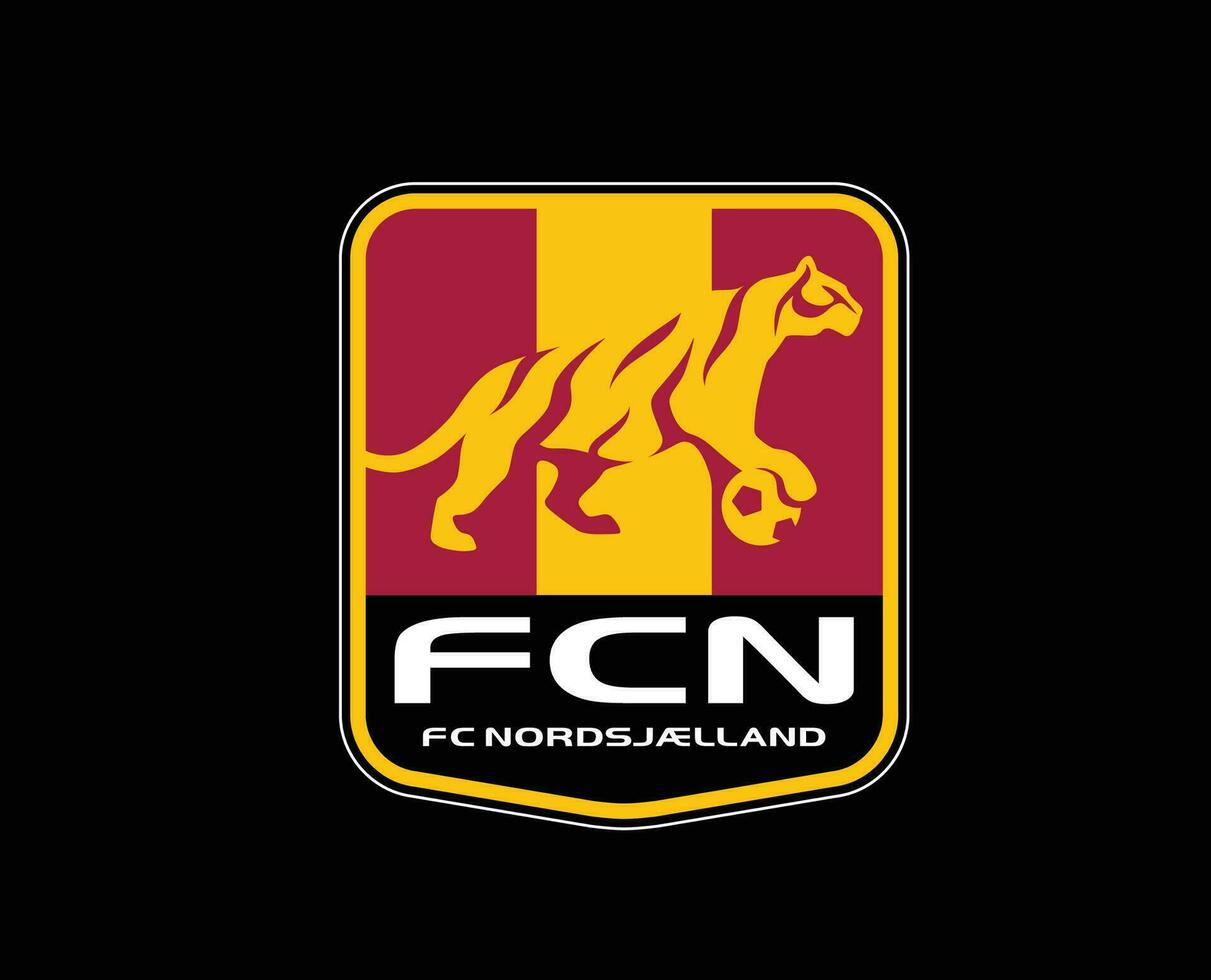 fc Nordsjaelland club logo simbolo Danimarca lega calcio astratto design vettore illustrazione con nero sfondo