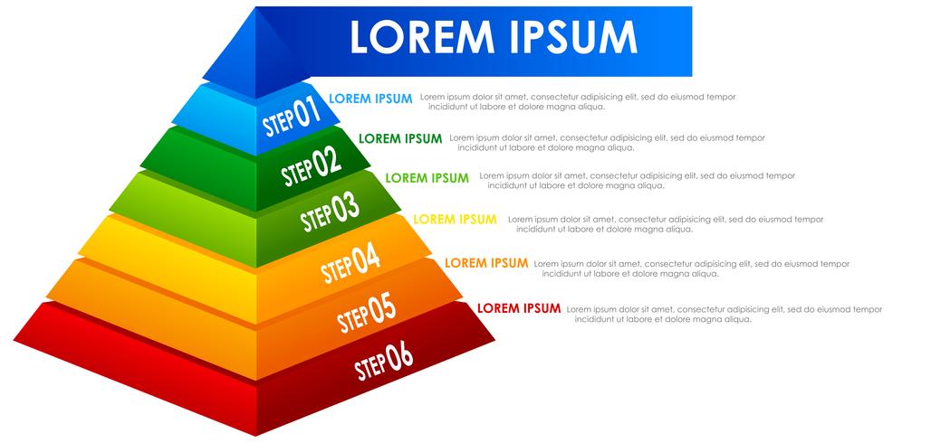 Un arcobaleno pyramin infografica vettore