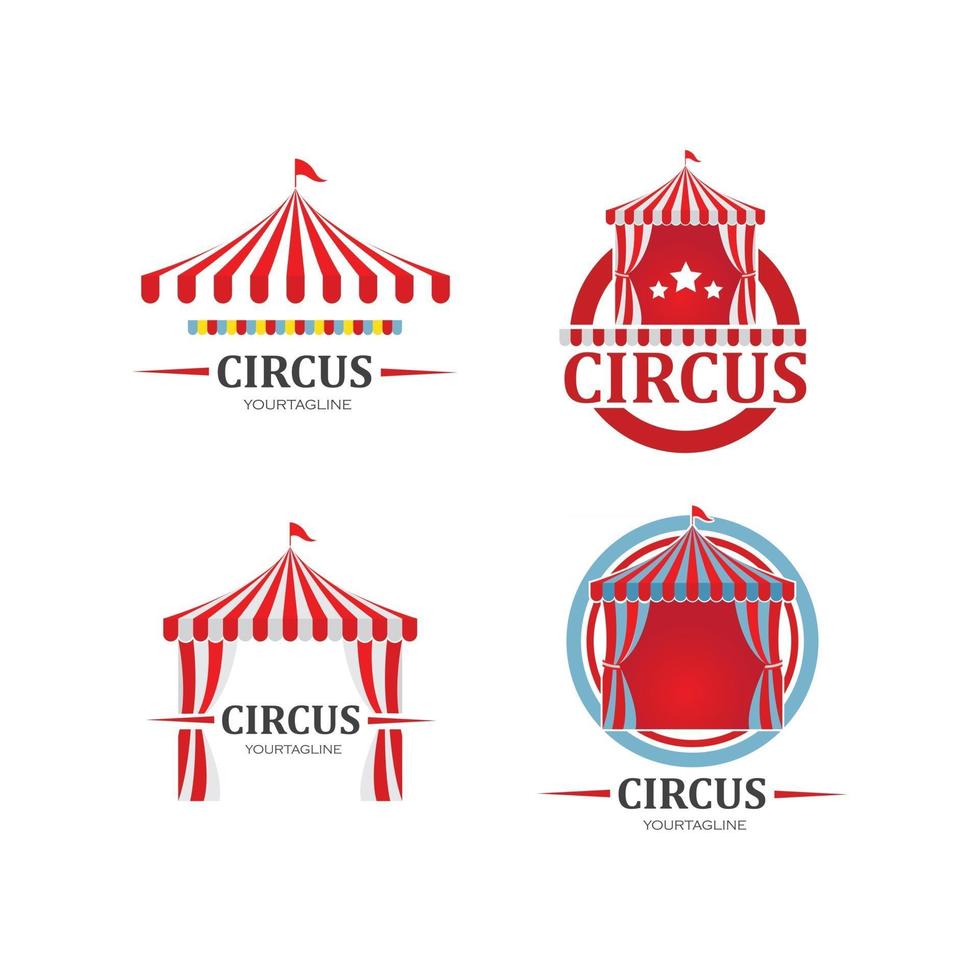 vettore del modello del logo del tendone del circo