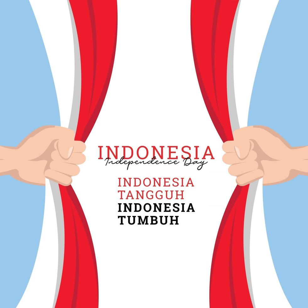 modello di banner festa dell'indipendenza dell'indonesia. vettore