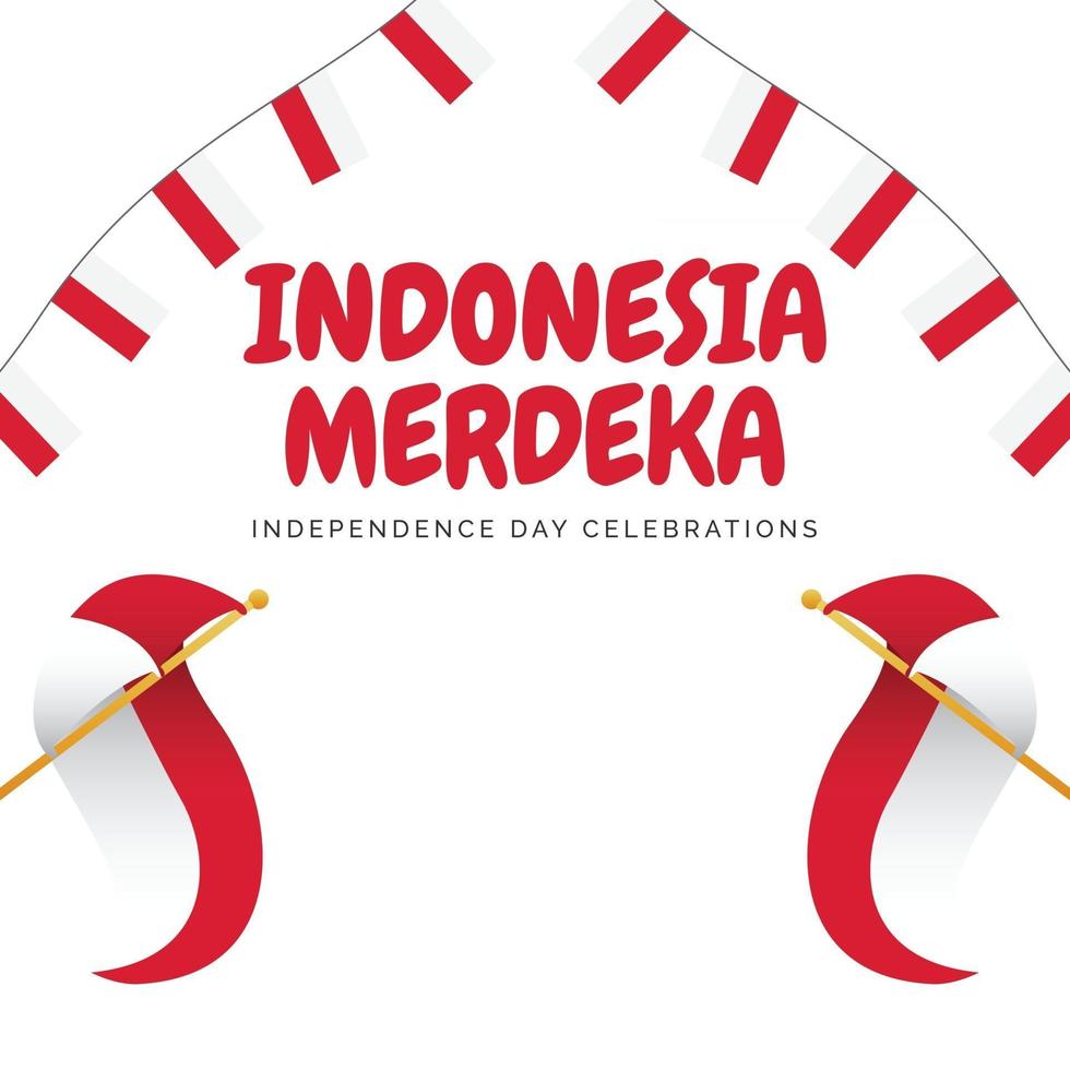 modello di banner festa dell'indipendenza dell'indonesia. vettore