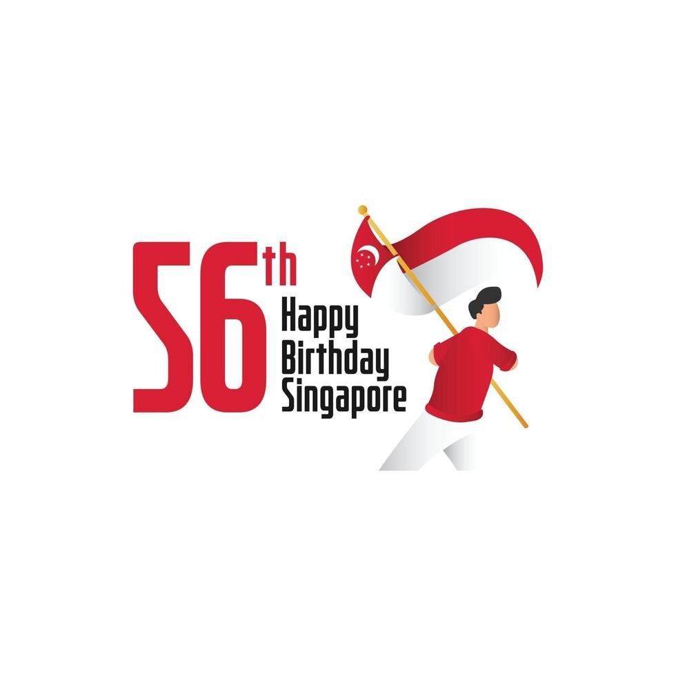 modello di banner per il giorno dell'indipendenza di singapore. vettore