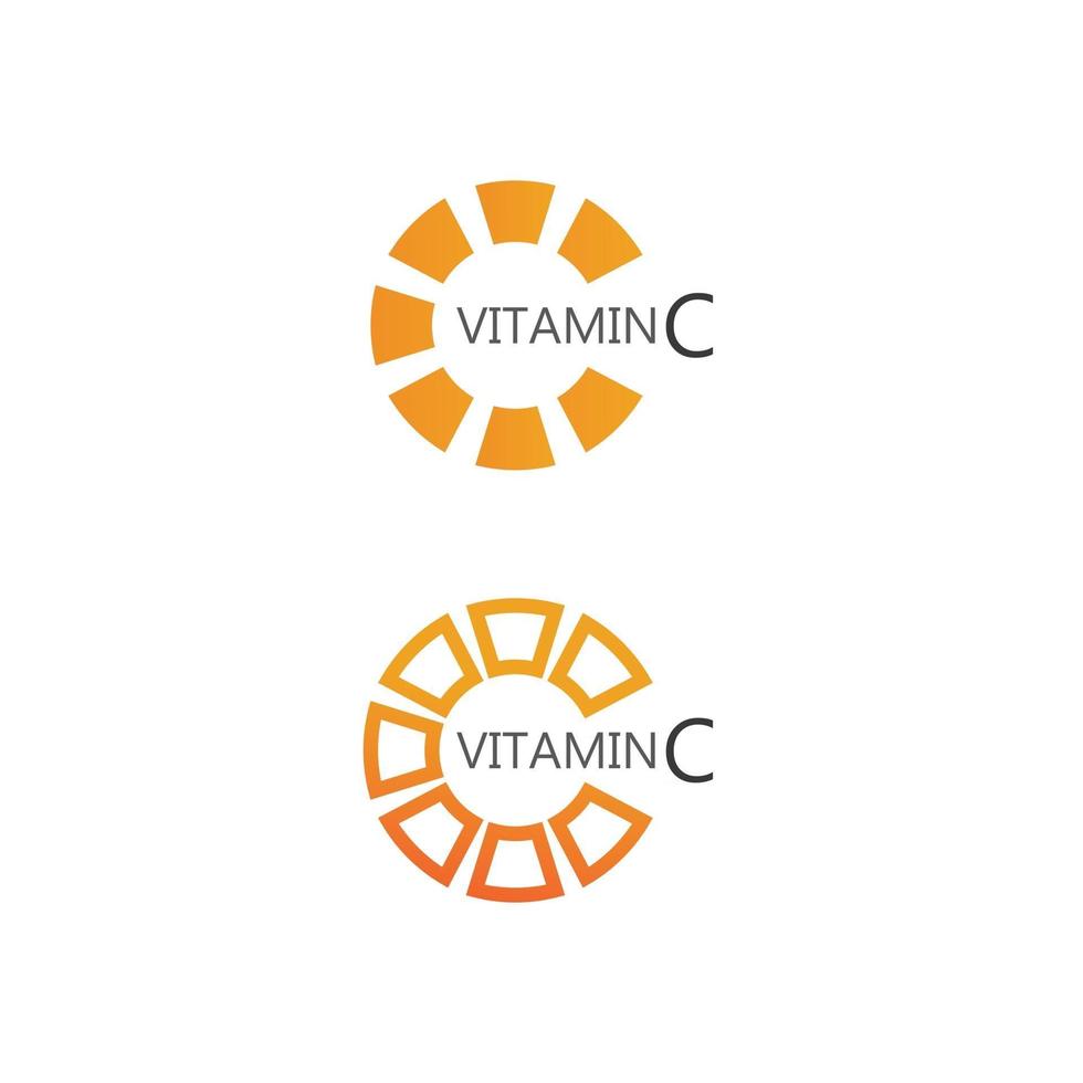 c logo per vitamina e font c lettera identità e design aziendale vettore