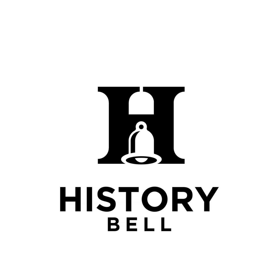 storia campana lettera logo monogramma con iniziale maiuscola h vettore