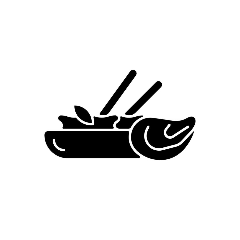 icona del glifo nero con frittata di ostriche. vettore