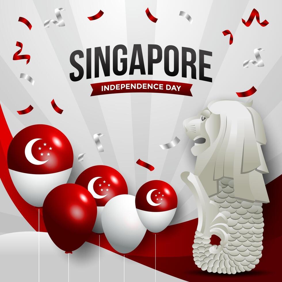 concetto di festa dell'indipendenza di singapore vettore