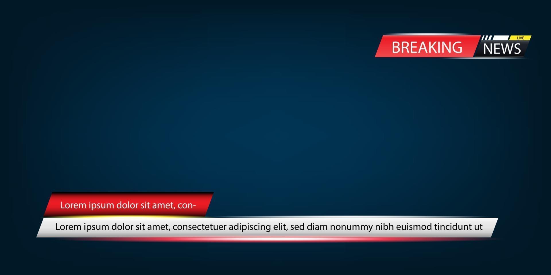 sfondo del titolo del modello di ultime notizie per lo schermo della tv. vettore