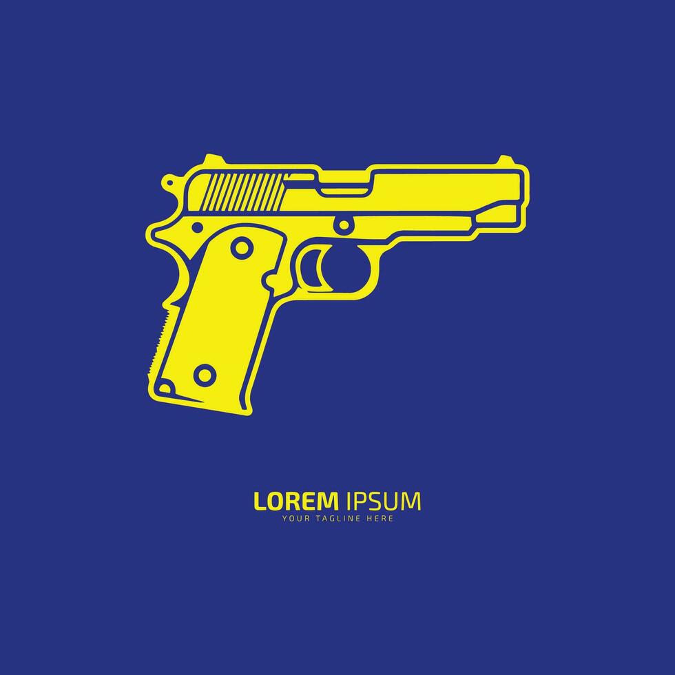 minimo e astratto logo di pistola vettore pistola icona arma silhouette isolato modello