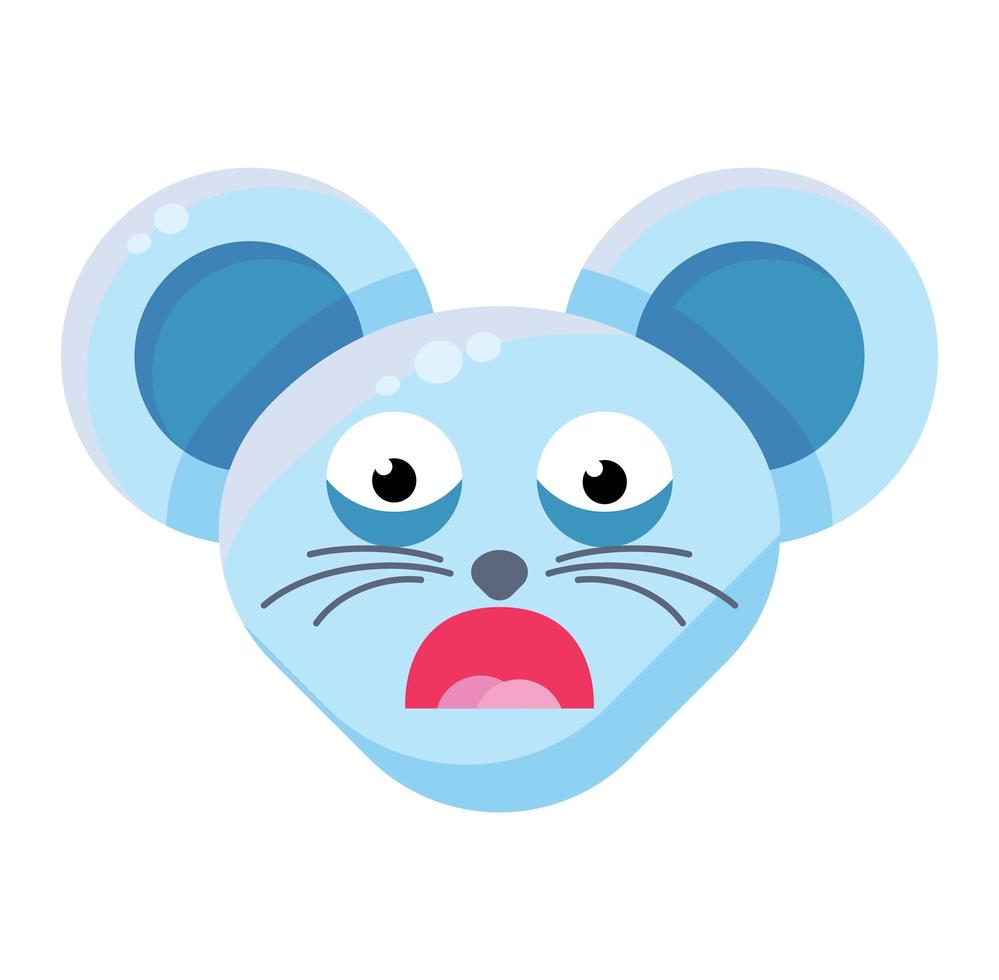 emoji simpatico topo animale divertente espressione spaventata vettore