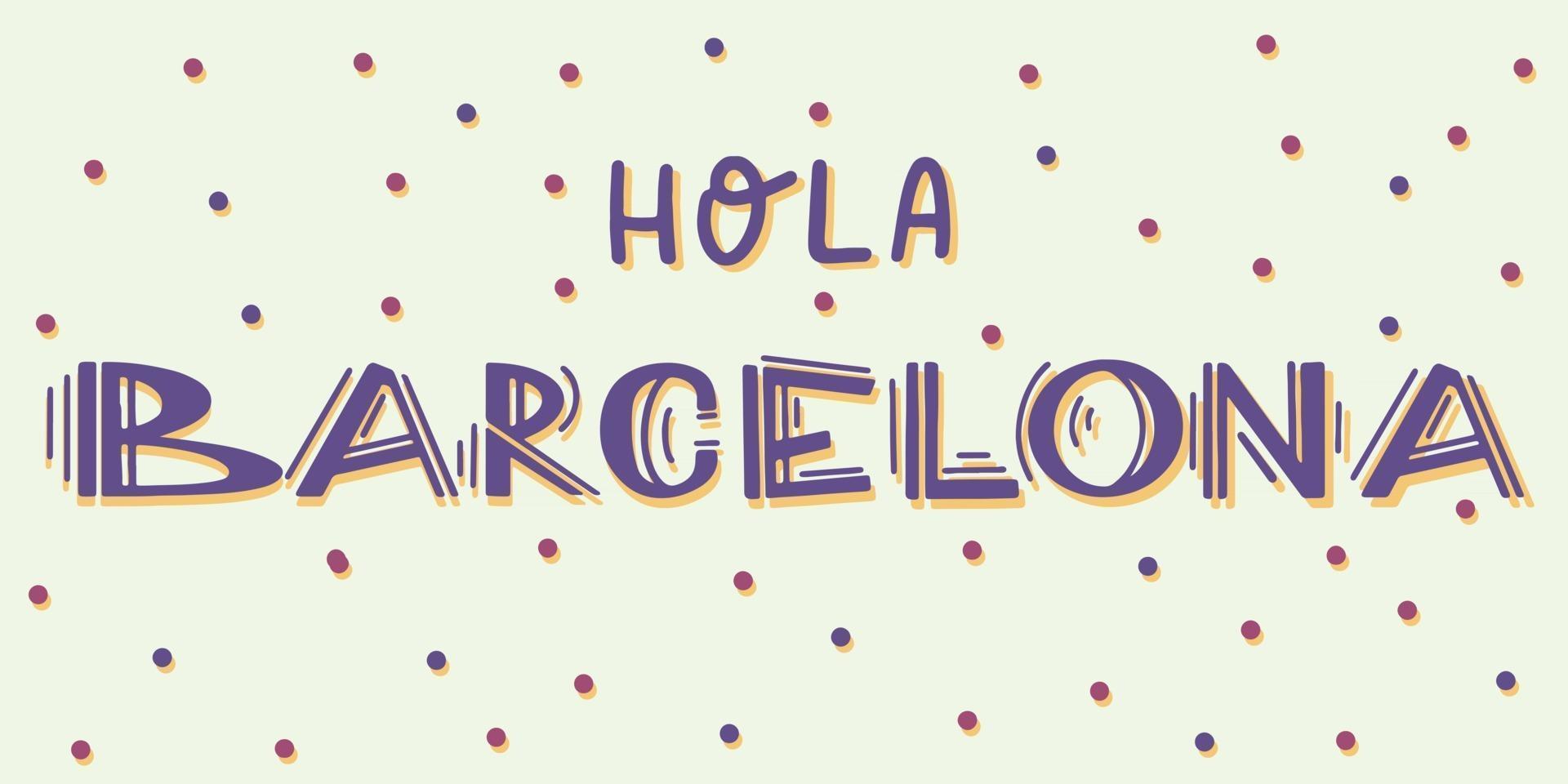 Barcellona manoscritta nome della città. calligrafia moderna scritte a mano vettore
