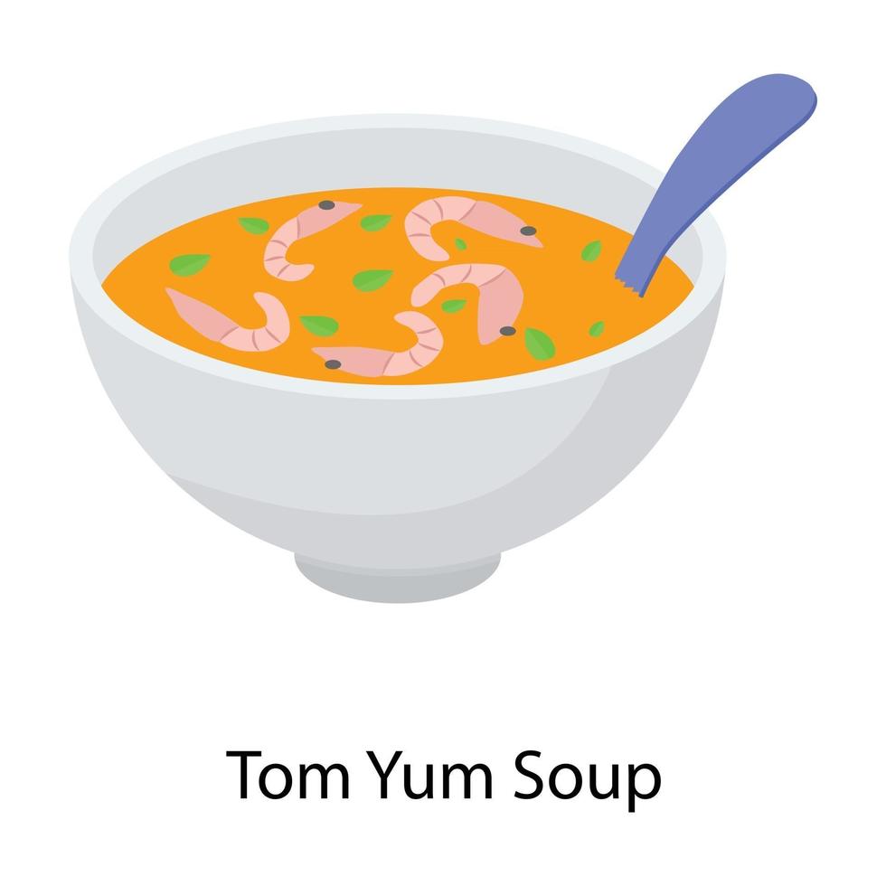 zuppa tom yum vettore