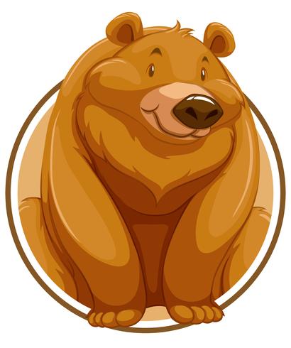 orso grizzly sulla bandiera del cerchio vettore