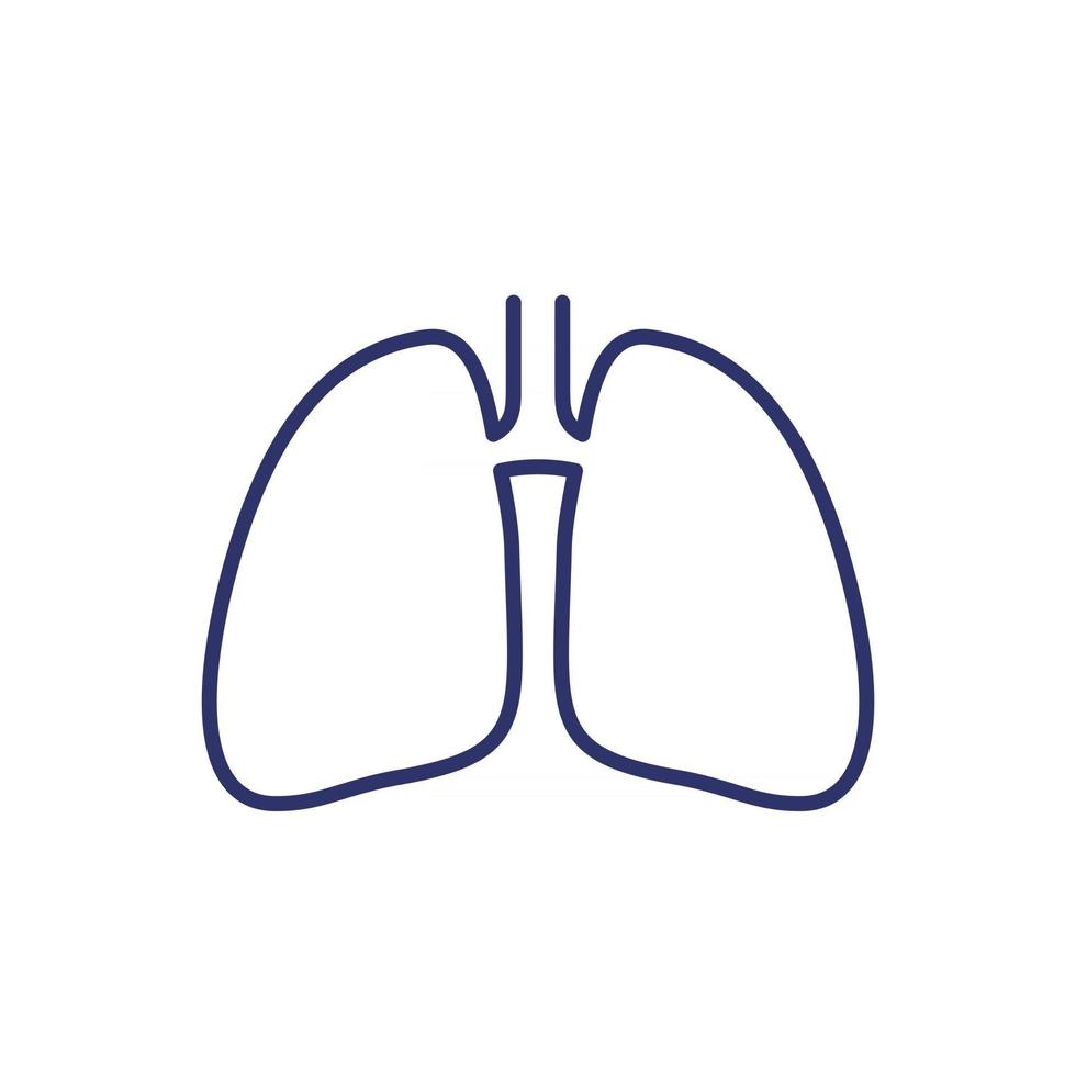 icona del contorno dei polmoni su bianco vettore
