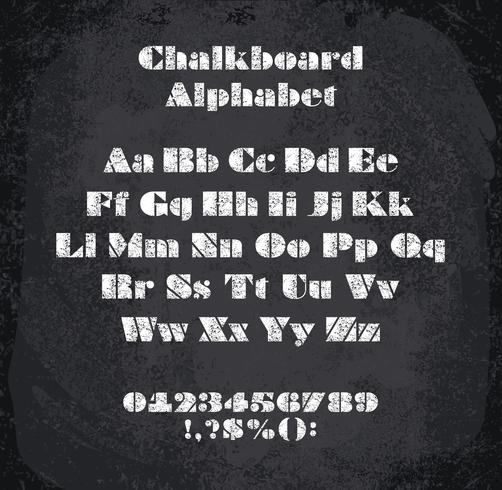 Illustrazione vettoriale di alfabeto col gesso