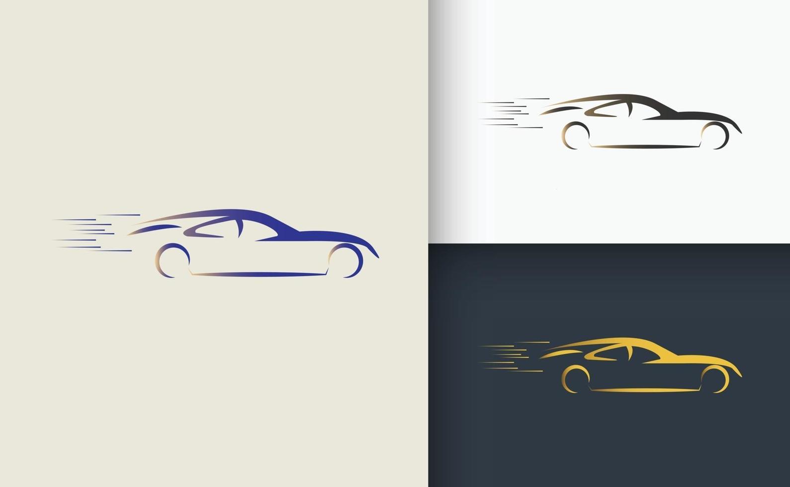 set di modelli di progettazione del logo dell'auto sportiva vettore