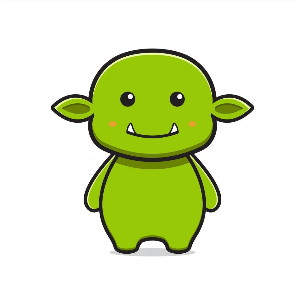 simpatico personaggio mascotte goblin icona dei cartoni animati illustrazione vettoriale