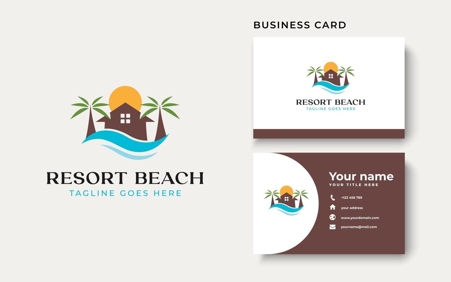 modello di logo resort palm isolato in sfondo bianco vettore