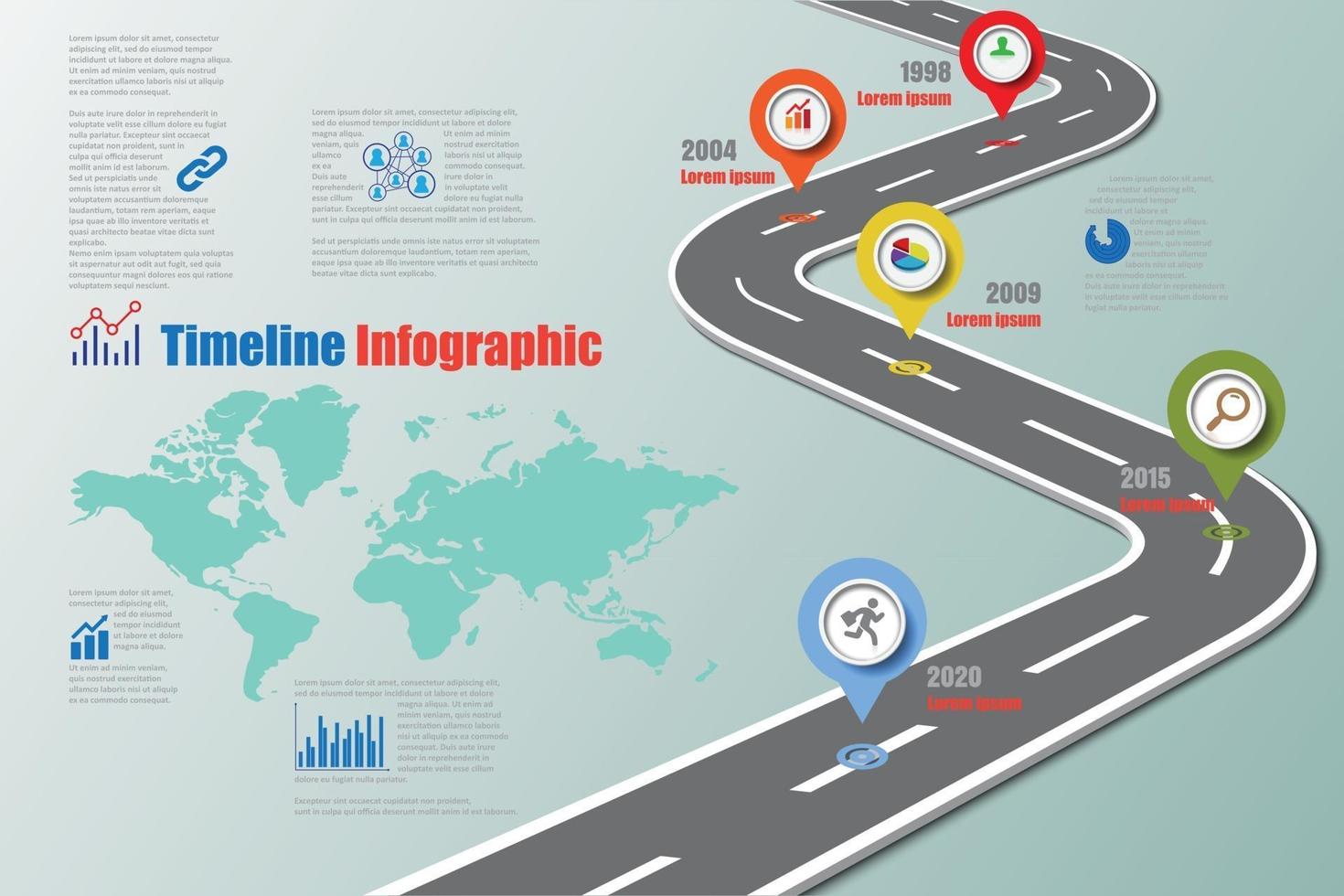 modello di infografica timeline business roadmap, illustrazione vettoriale