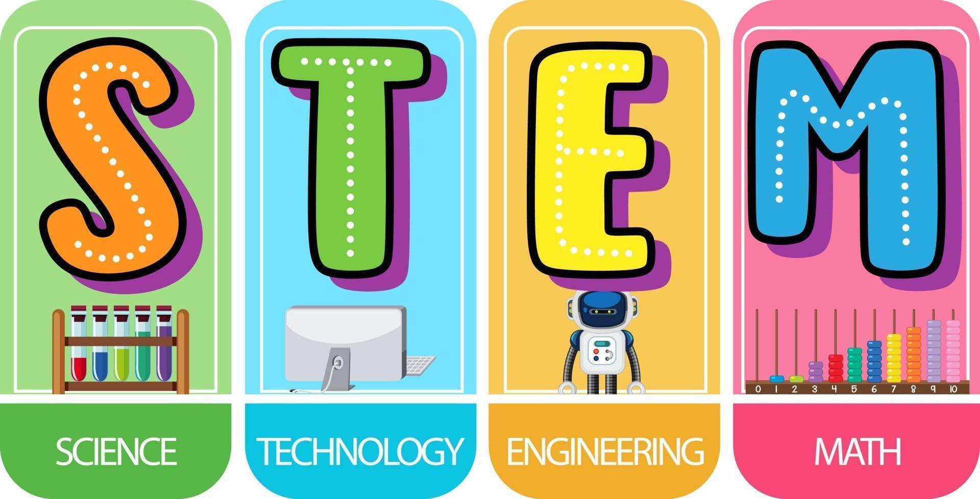 icona di testo educativo stelo colorato vettore