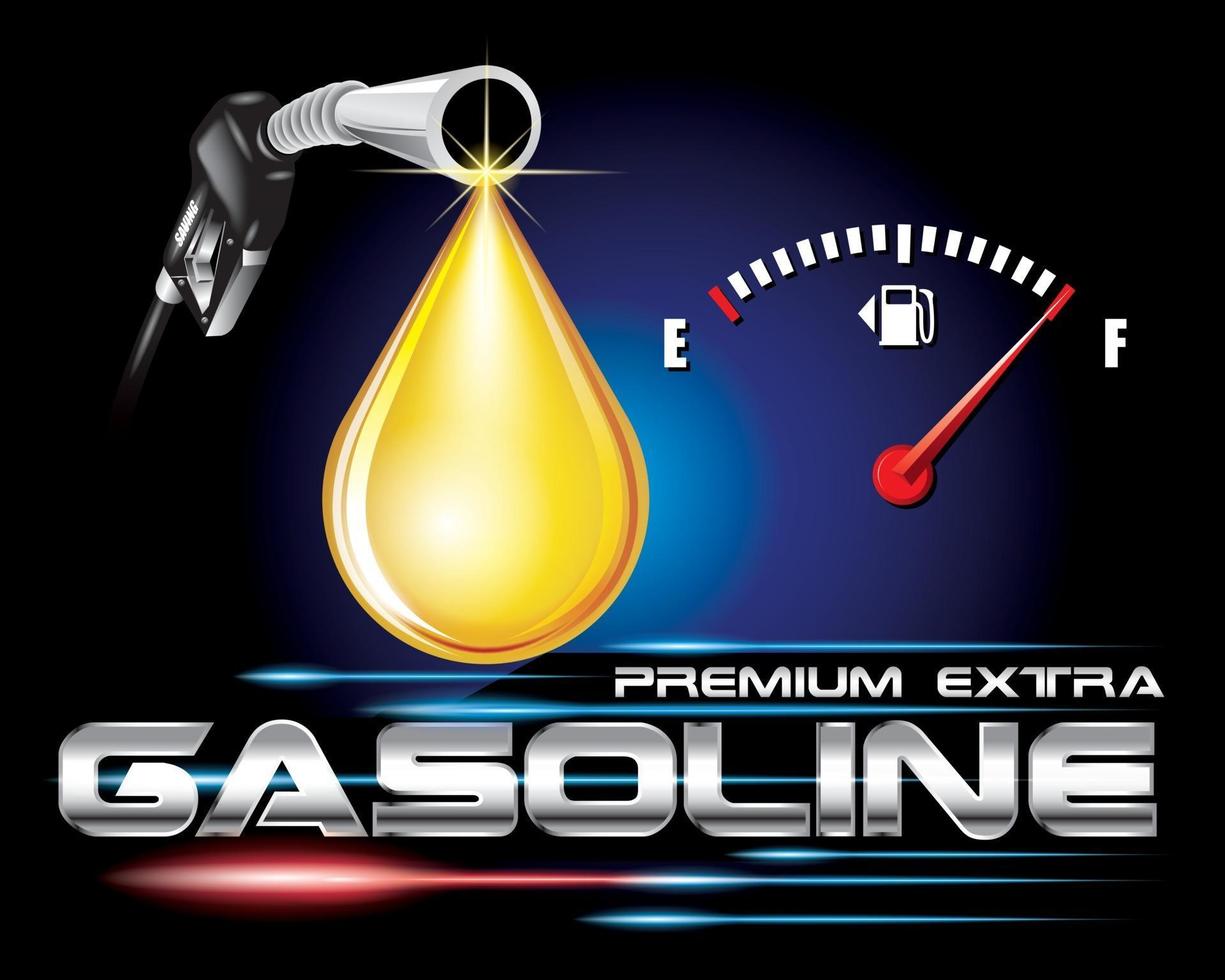 logo della benzina con il concetto di vrctor a goccia di olio vettore