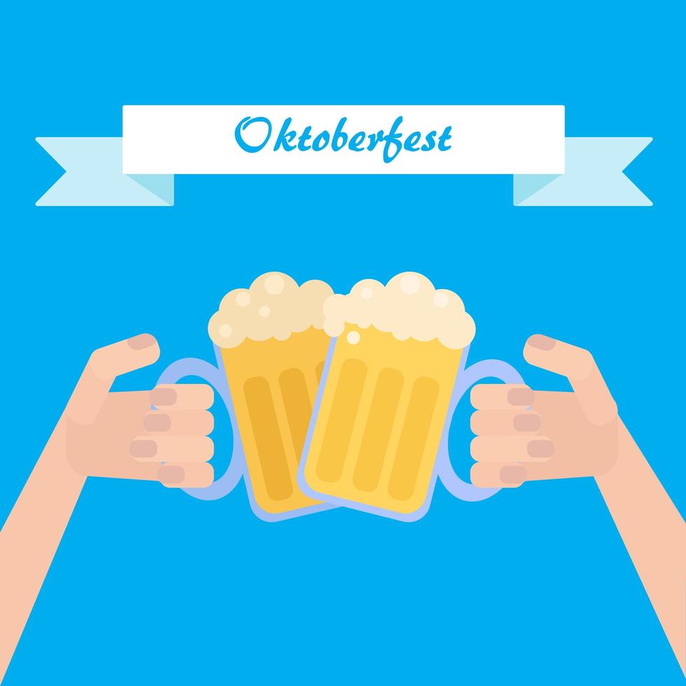 poster di octoberfest con birra vettore