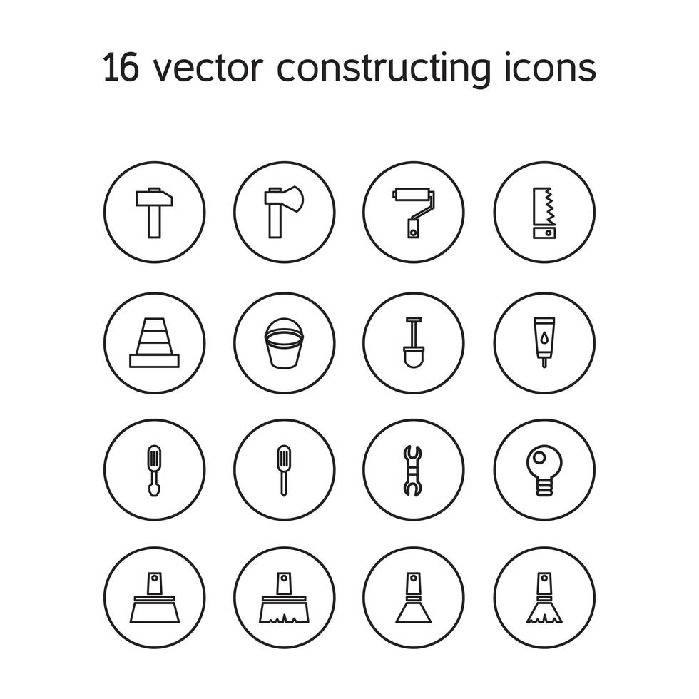 costruire e costruire set di icone vettore