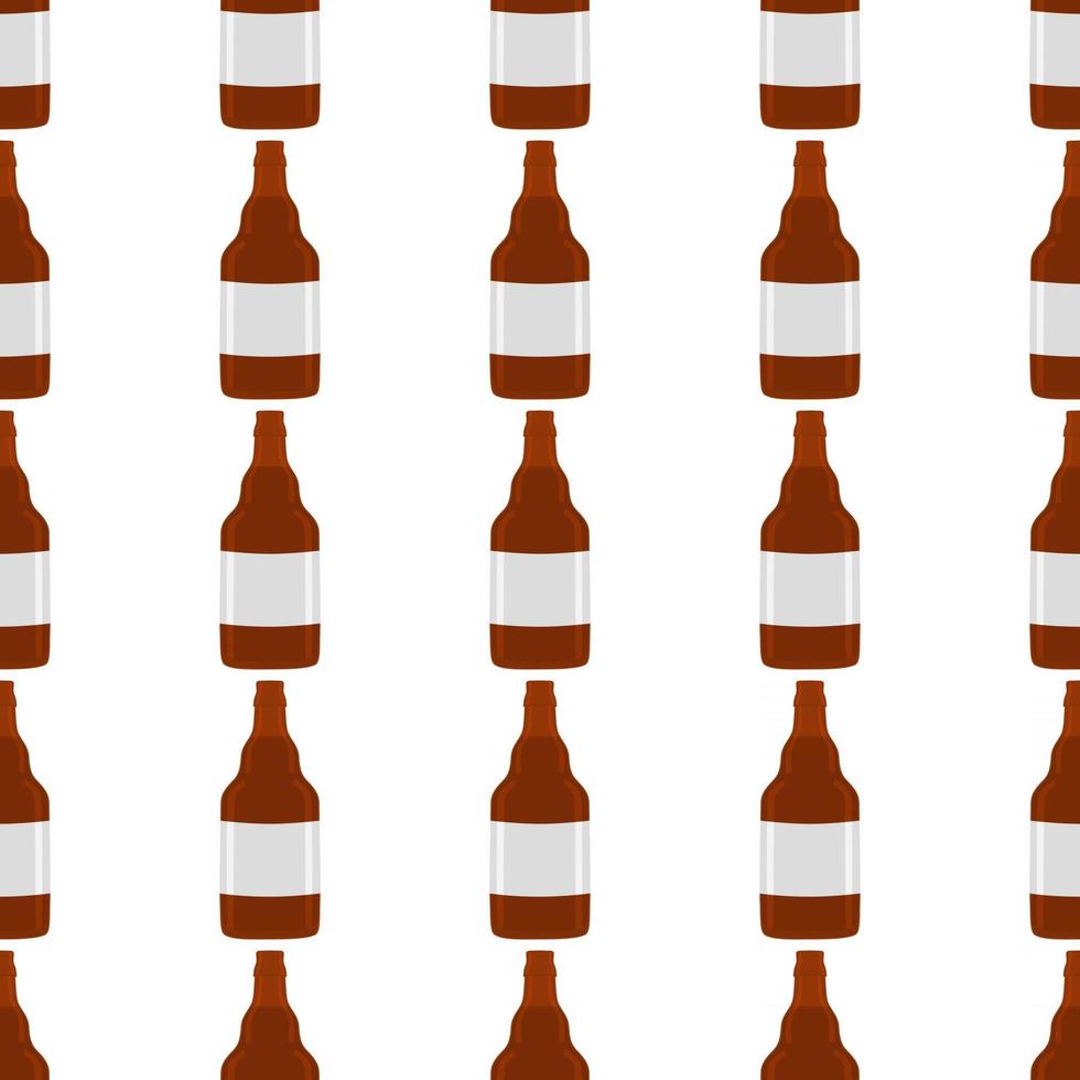 illustrazione sul tema bottiglie di vetro di birra senza soluzione di continuità con coperchio per birreria vettore