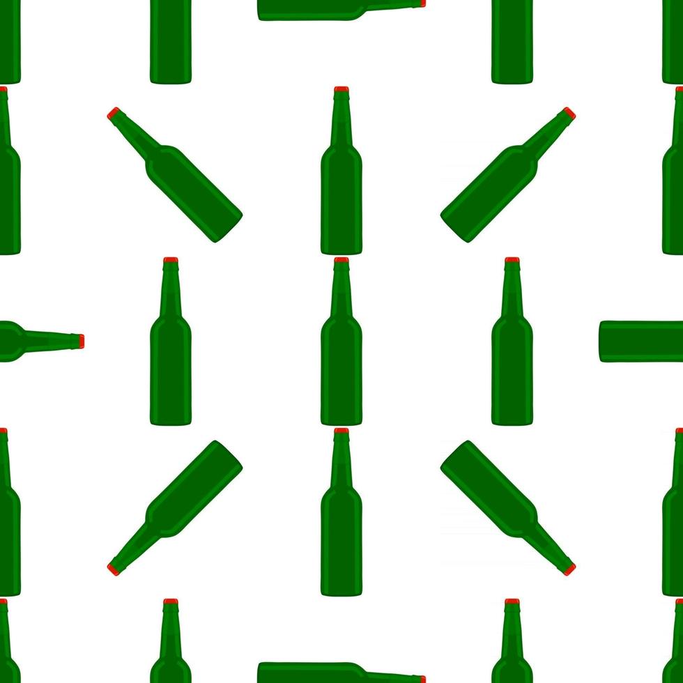 illustrazione sul tema bottiglie di vetro di birra senza soluzione di continuità con coperchio per birreria vettore