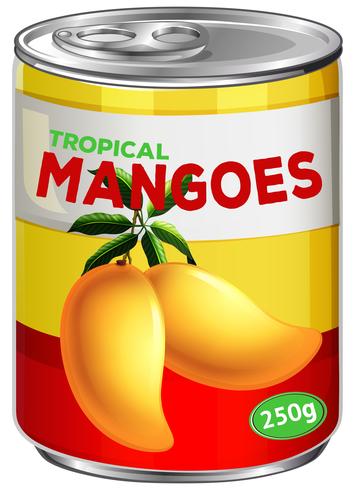 Una lattina di sciroppo di mango vettore