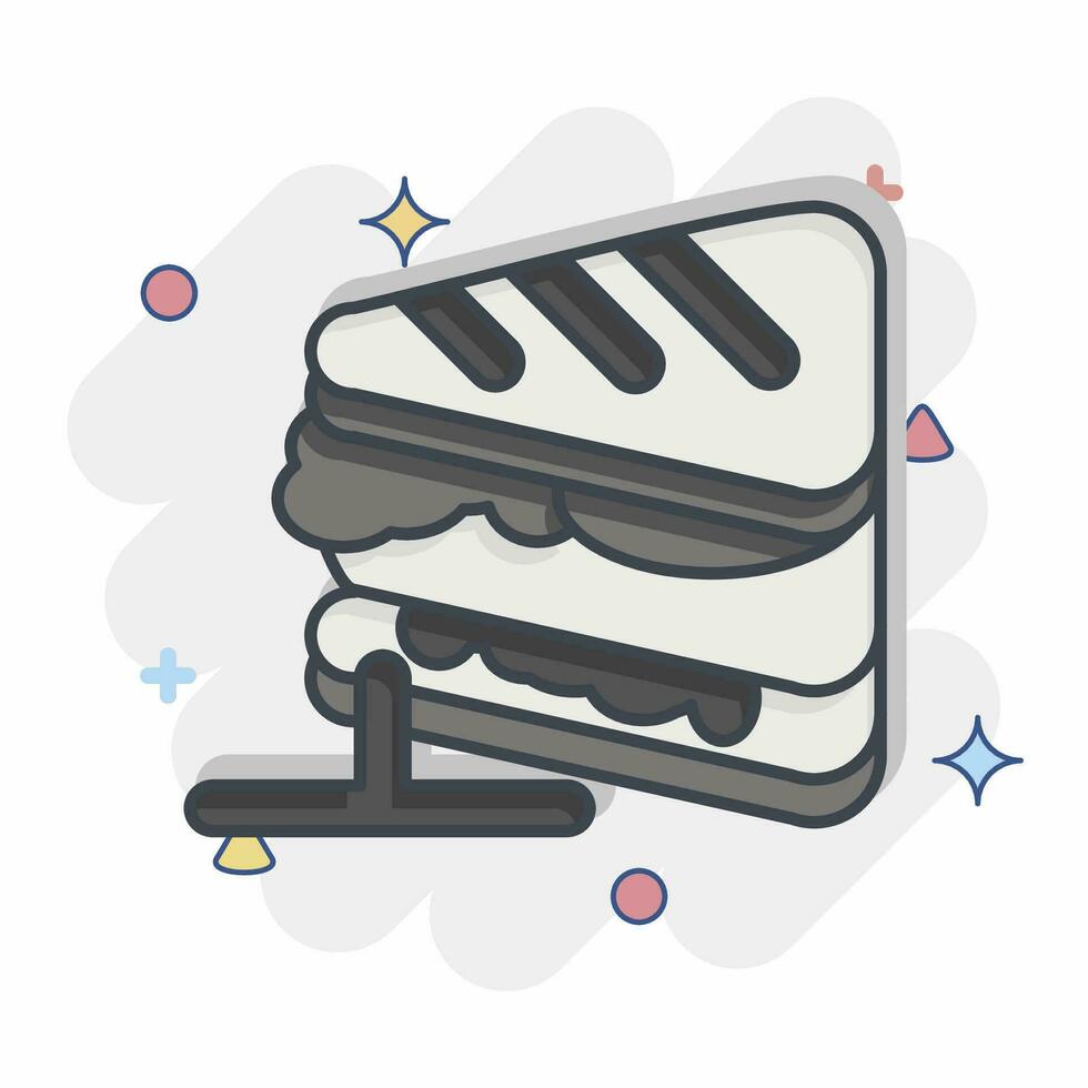 icona Sandwich. relazionato per prima colazione simbolo. comico stile. semplice design modificabile. semplice illustrazione vettore