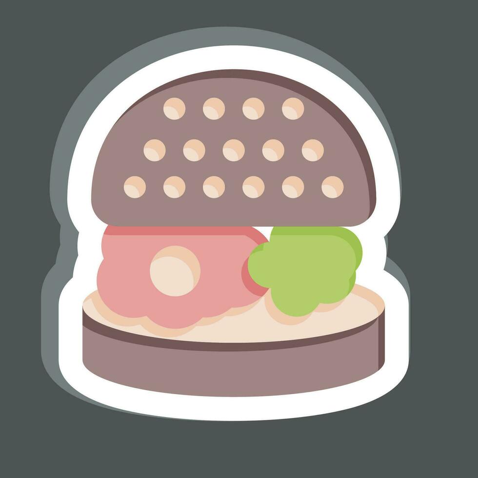 etichetta Hamburger. relazionato per prima colazione simbolo. semplice design modificabile. semplice illustrazione vettore
