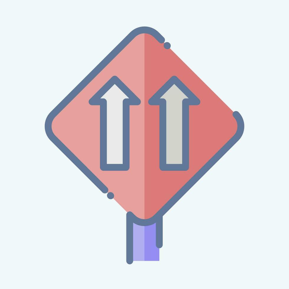 icona uno modo traffico. relazionato per strada cartello simbolo. scarabocchio stile. semplice design modificabile. semplice illustrazione vettore