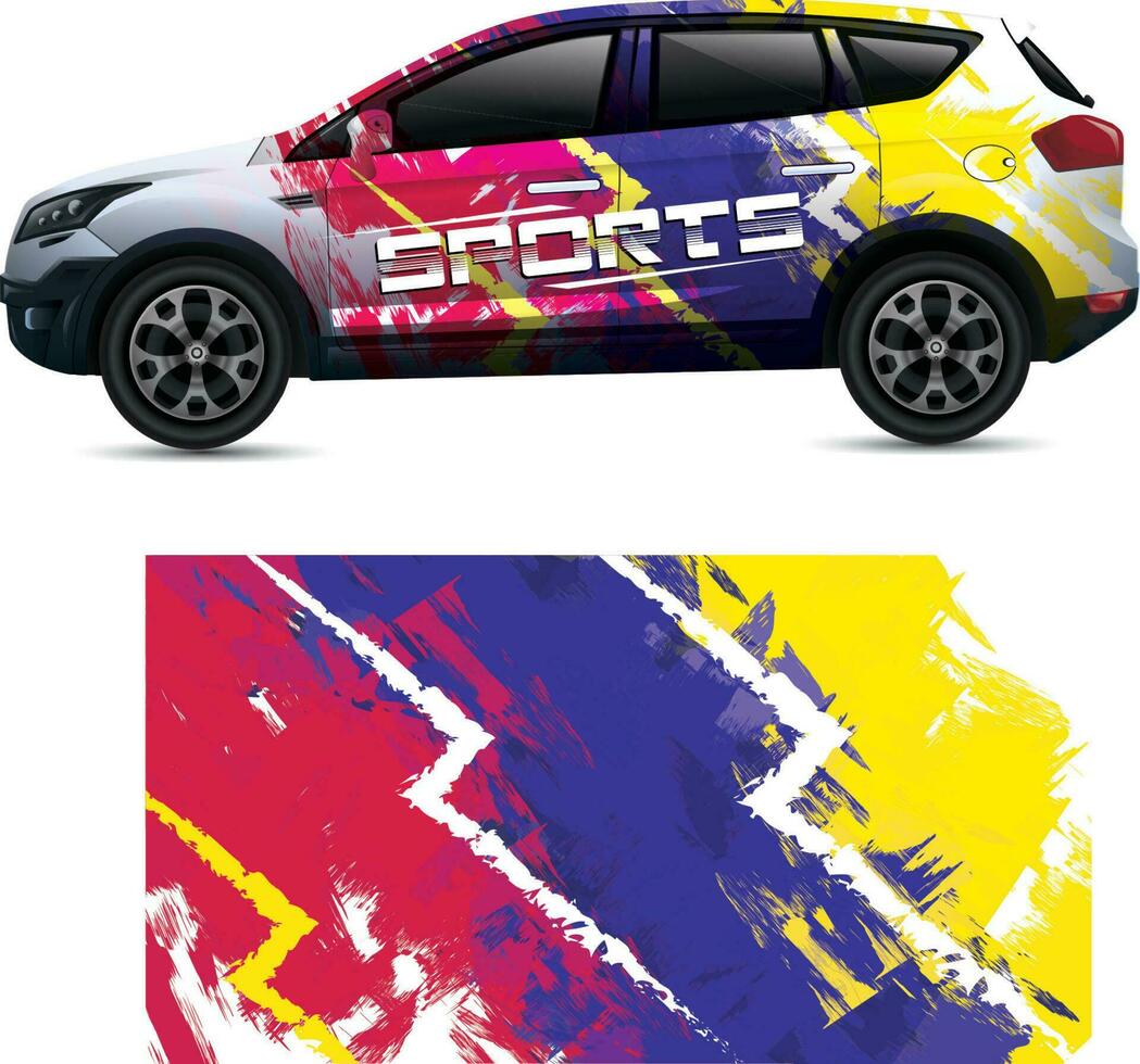 impostato di macchine, auto adesivi, grafico auto disegno, sport auto etichetta design vettore