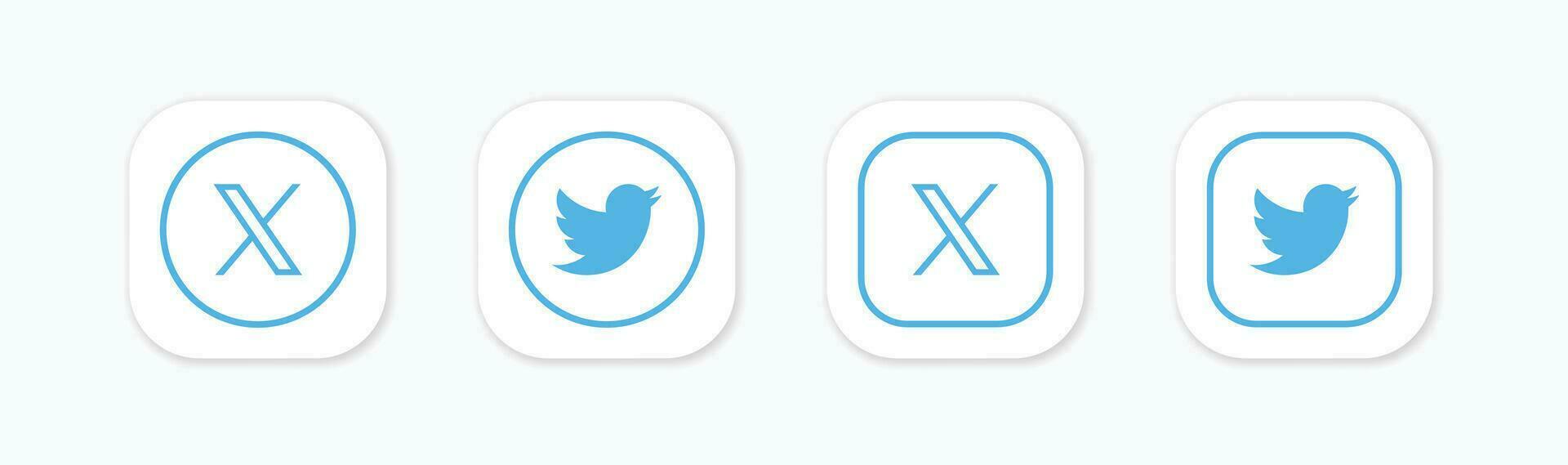 cinguettio nuovo logo . cinguettio icone. nuovo cinguettio logo X 2023. X sociale media icona. vettore