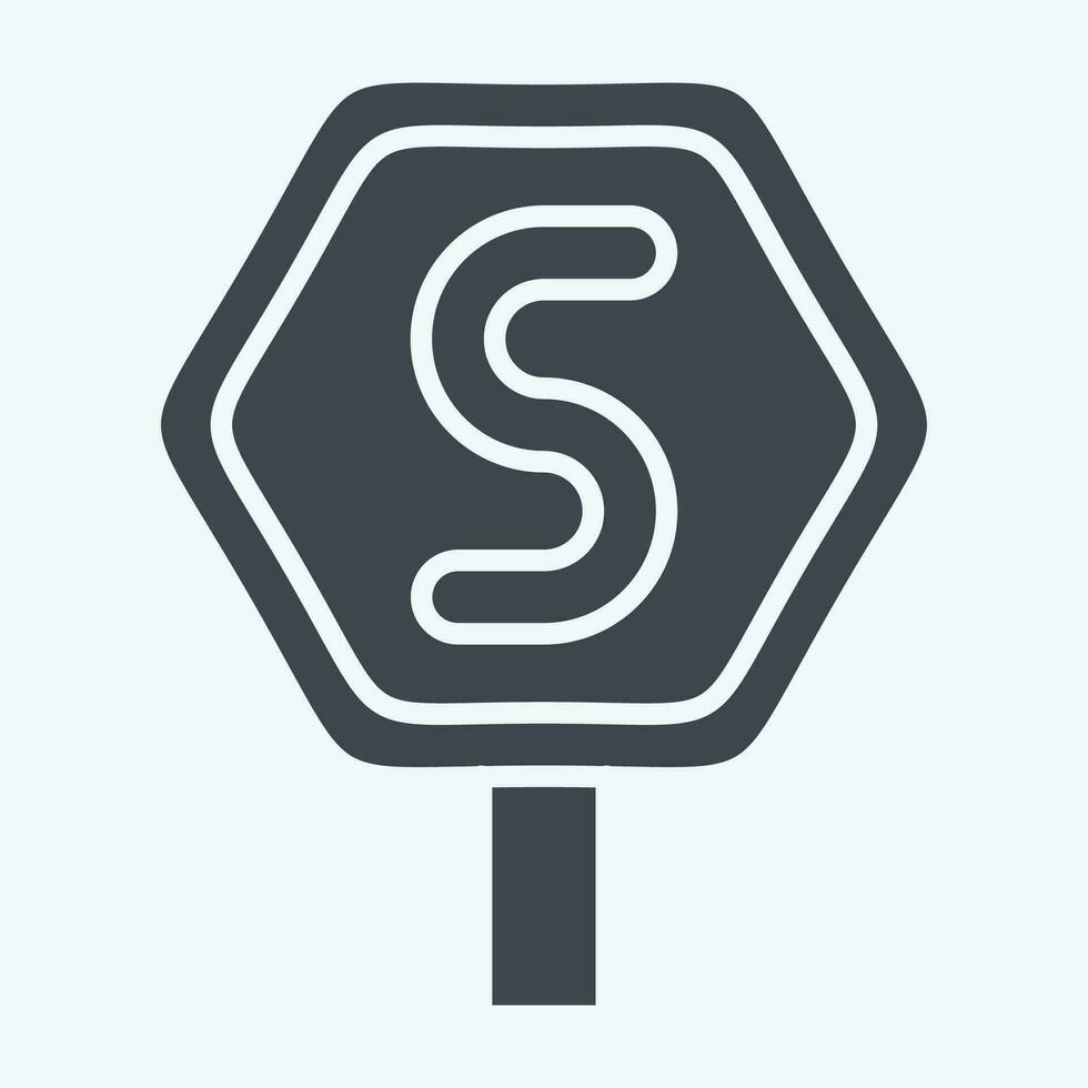 icona fermare. relazionato per strada cartello simbolo. glifo stile. semplice design modificabile. semplice illustrazione vettore