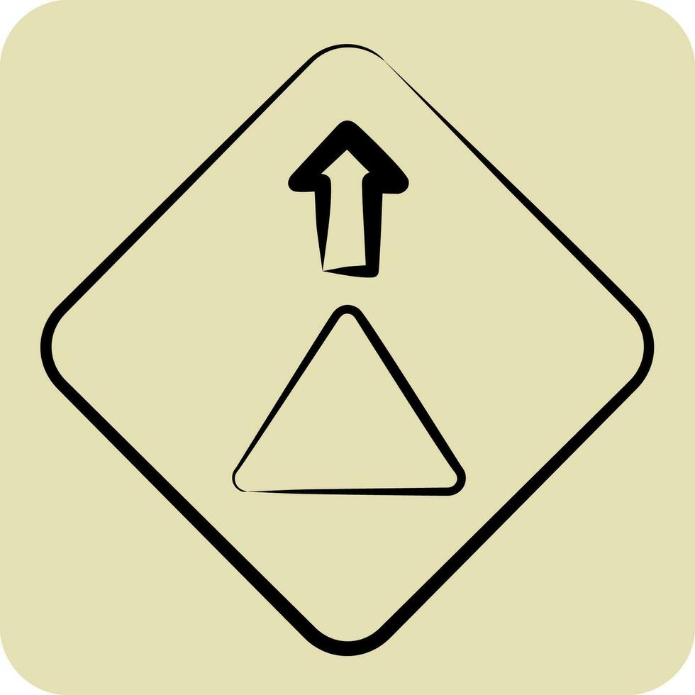 icona dare modo. relazionato per strada cartello simbolo. mano disegnato stile. semplice design modificabile. semplice illustrazione vettore