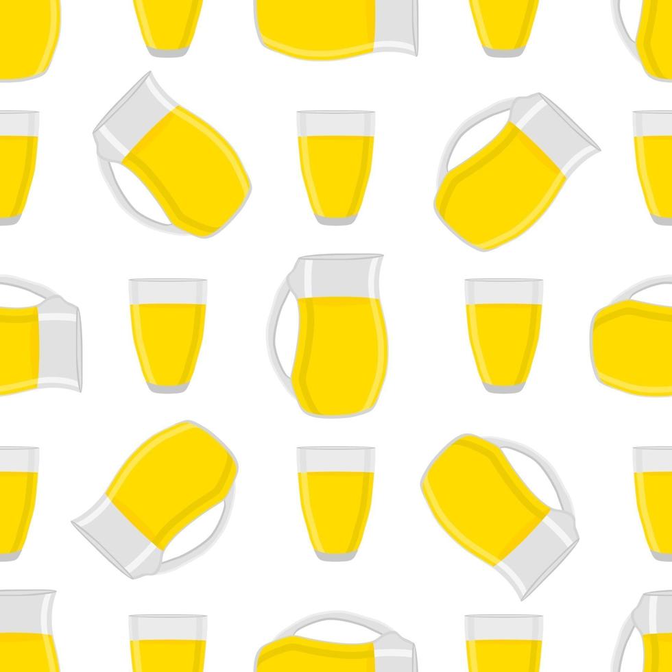 illustrazione a tema limonata colorata in caraffa di vetro vettore