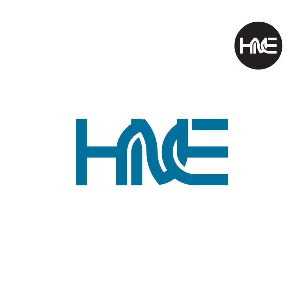 lettera hne monogramma logo design vettore