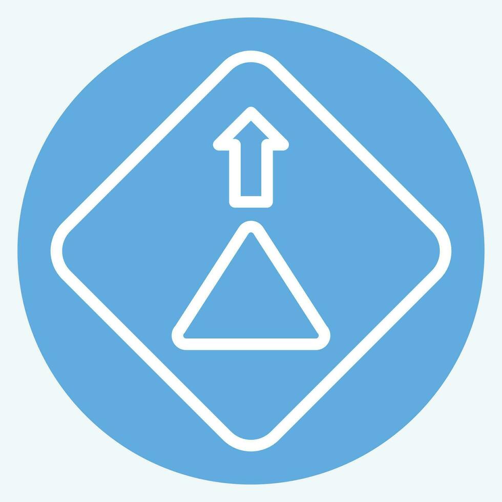 icona dare modo. relazionato per strada cartello simbolo. blu occhi stile. semplice design modificabile. semplice illustrazione vettore