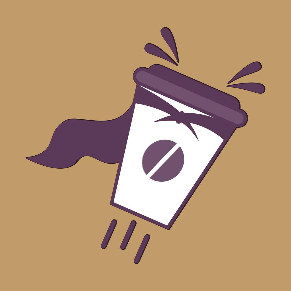 caffè. bandiera per bar, ristorante, caffè sogni tema. caffè tazza icona nel il linea stile. vettore illustrazione su un' Marrone sfondo