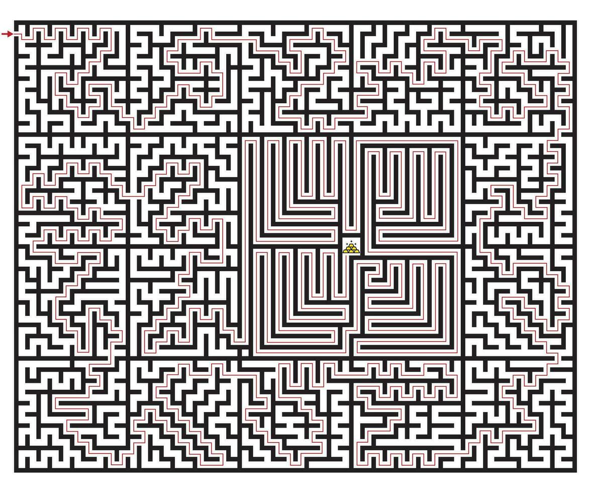 complesso labirinto rettangolare forma ,labirinto puzzle gioco vettore illustrazione.