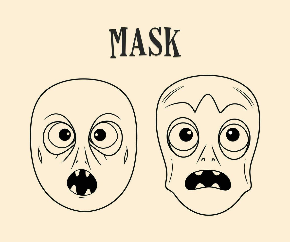 orrore personaggi maschere vettore illustrazione