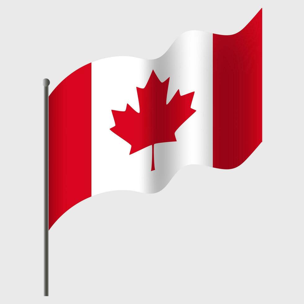 salutò Canada bandiera. canadese bandiera su pennone. vettore emblema di Canada