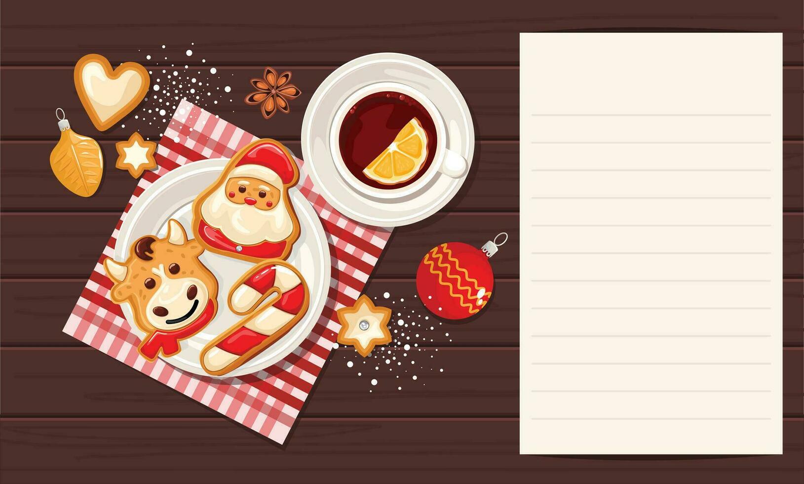 ricettario di Natale biscotti cottura al forno ricette, vettore