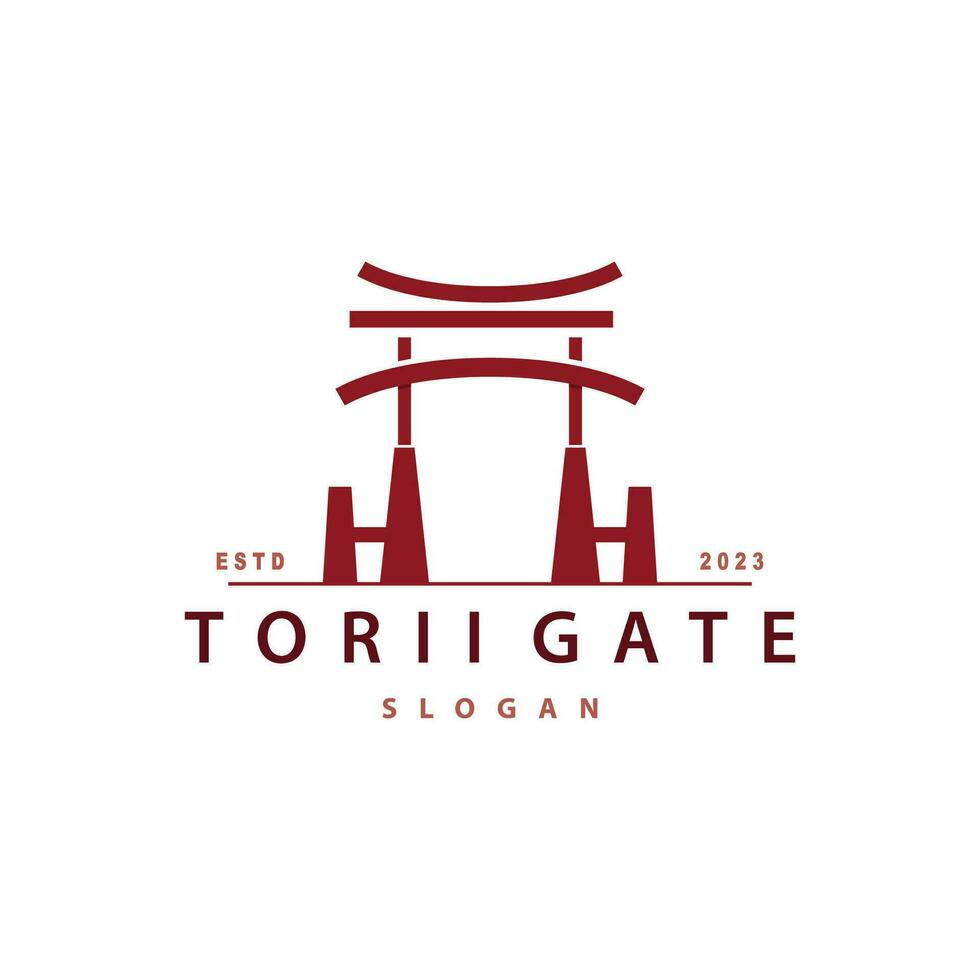 torii cancello logo design vettore minimalista illustrazione modello