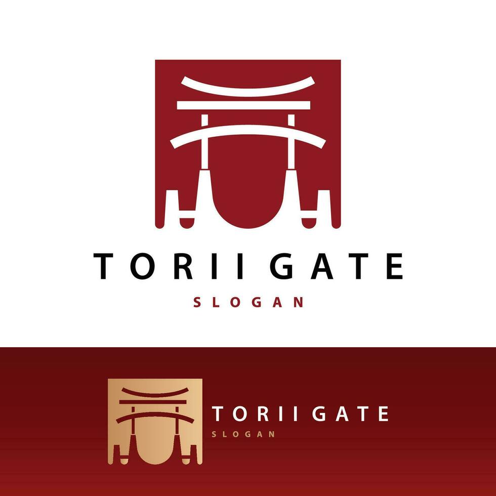 torii cancello logo design vettore minimalista illustrazione modello