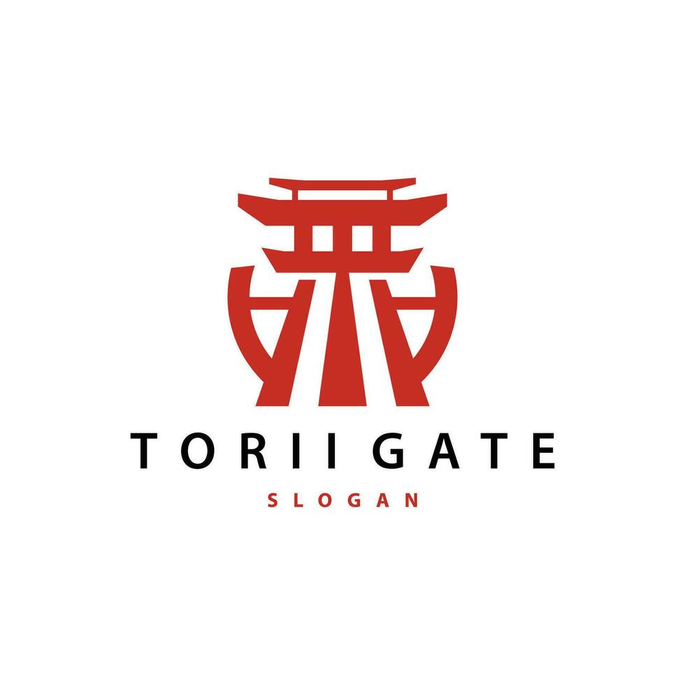 torii cancello logo design vettore minimalista illustrazione modello